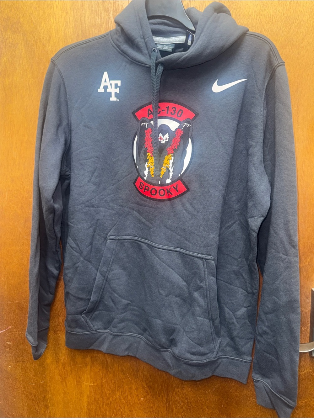 Nike Men’s Black Crewneck Hoodie with Spooky Patch